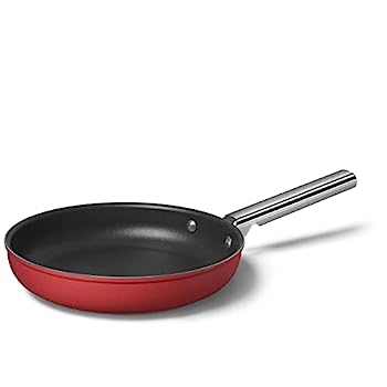 【中古】【インポート品・未当て嵌める】Smeg Cookware 10in 赤いこと フライパン 鍋・フライパン-キッチン用品・食器・調理器具