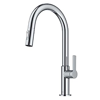 【中古】【輸入品・未使用】KRAUS Oletto シングルハンドル プルダウン キッチン蛇口 クロム製、KPF-2820CH|スカイマーケットプラス