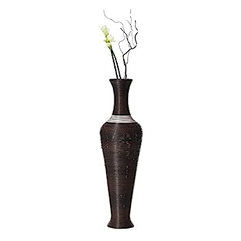 【中古】【輸入品・未使用】ブラック装飾アンティークトランペットデザイン 高さ40インチ 自立型フロア花瓶