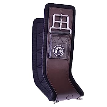【中古】【インポート品・未当て嵌める】Total Saddle Fit 肩肉リリーフ シンチ + 平衡にするバックル付き添い人 30in 赤銅色 ブラックフリース付き添い人