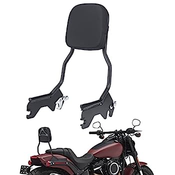 【中古】【輸入品・未使用】後部座席用シーシーバー背もたれ、取り外し可能なブラック標準垂直バックレスト Harley Softail 18-2022用