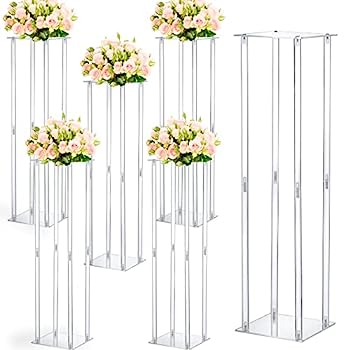 【中古】【輸入品・未使用】6個 フラワースタンド ウェディングセンターピース テーブル用 トール花瓶スタンド ウェディングフラワースタンド プレート付き ウェディングパ