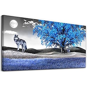 【中古】【輸入品・未使用】キャンバスウォールアート リビングルーム用 家族の壁装飾 寝室用 モダン バスルーム 壁装飾 絵画 青い木 風景 掛ける絵 アートワーク キャンバ｜スカイマーケットプラス
