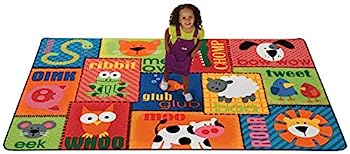 【中古】【輸入品・未使用】Printed animal sounds幼児用子供用ラグ 4' x 6' イエロー 2901