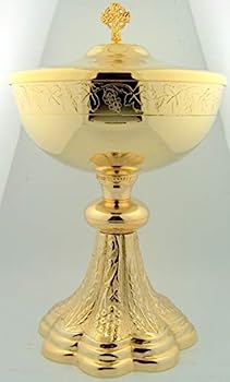 【中古】【輸入品・未使用】Grape & Wheat Church Chapel Gold Gild Priest Host Bread Bowl Ciborium Ciboria Nr by Religious Gifts|スカイマーケットプラス