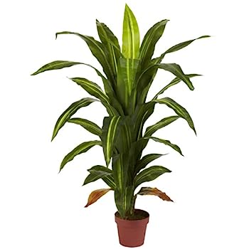 【中古】【輸入品・未使用】Nearly Natural 6650 Dracaena 装飾用シルクプラント 4フィート グリーン|スカイマーケットプラス