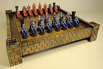 【中古】【輸入品・未使用】Medieval Times Crusades Warrior Red & Blue Chess Set Hand Painted w/ 17 1/2\