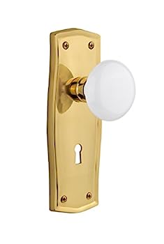 【中古】【輸入品・未使用】Nostalgic Warehouse Prairieプレートwith Keyholeホワイト磁器ノブ Privacy - 2.75\