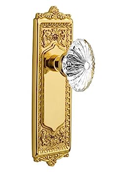 【中古】【輸入品・未使用】Nostalgic Warehouse Egg & Dartプレートwith Oval Flutedクリスタルガラスノブ Passage - 2.75\