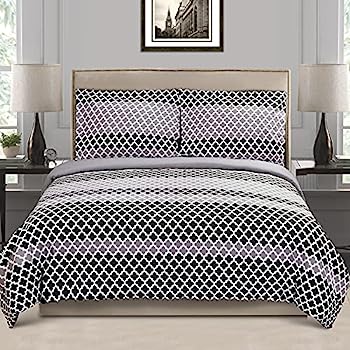 【中古】【インポート品・未当て嵌める】Superior Sutton Duvet Cover Set, King/キロカロリー King, Black/Grey