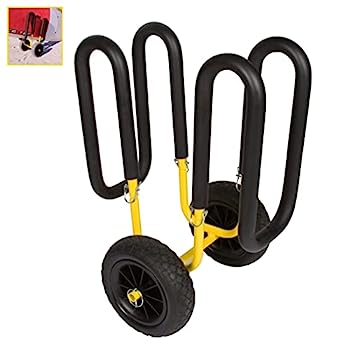 【中古】【輸入品・未使用】Suspenz スタンドアップパドルボード&サーフボード輸送カート エアレスホイール付き シングルアップSUPキャリアトロリー イエロー (22-9911)