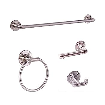 【中古】【輸入品・未使用】Design House 188573 Kimabll 4ピース バスルームアクセサリーキット サテンニッケル