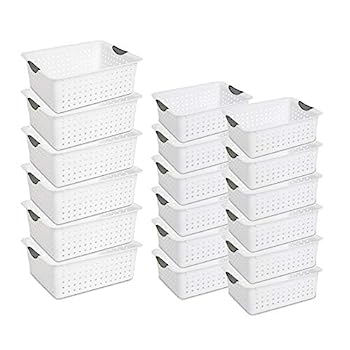【中古】【輸入品・未使用】STERILITE 16248006 大型 ウルトラプラスチック ストレージ ビン オーガナイザー バスケット、ホワイト(6パック) ミディアム ウルトラプラスチッ