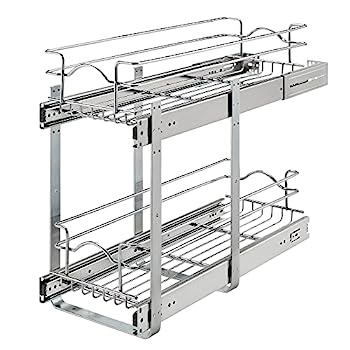 【中古】【輸入品・未使用】Rev-A-Shelf 2段キッチン整理キャビネット 引き出し収納ワイヤーバスケット クローム 9 x 22 Inch