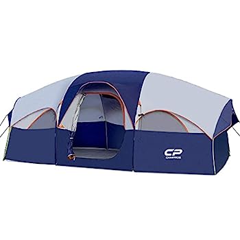【中古】【輸入品・未使用】CAMPROS 8人用テント キャンプテント 防水 防風 ファミリーテント 大型メッシュ窓5枚 二層 室内を分ける仕切カーテン キャリーバッグ付き オール|スカイマーケットプラス