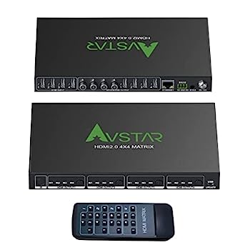 【中古】【インポート品・未当て嵌める】4K 60サイクル HDMI行列取り替えっこ 4x4、HDMI 2.0 マトリックススイッチャースプリッター 4はたご屋4 同軸SPDIFオーディオ5.1CH、4K@60サイクル 4:4:4 8ビ