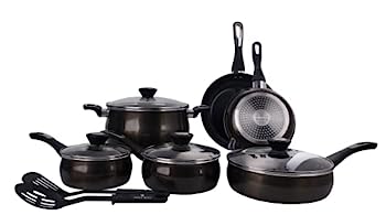 【中古】【インポート品・未当て嵌める】Paula Deen 膳立て手道具12点仕掛ける 黒いこと