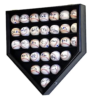 【中古】【輸入品・未使用】30 野球ボールディスプレイケースキャビネットホルダーラックホームプレート98 % UV保護マテリアルで設計-ロック可能｜スカイマーケットプラス