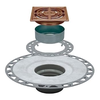 【中古】【インポート品・未当て嵌める】KERDI-DRAIN - PVCフランジ - 水抜き一揃いの道具 - 2inの水抜き口 - 4inのまっ四角透かし彫り - 無光沢ブロンズアノード燻す軽銀 DIY・工具-花・ガーデン・DIY