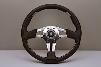 【中古】【インポート品・未当て嵌める】NARDI(ナルディ) NARDI 4(FOUR) METAL 黒いことなめし革/ポリッシュ輻 350粍 ステアリング N830 N830