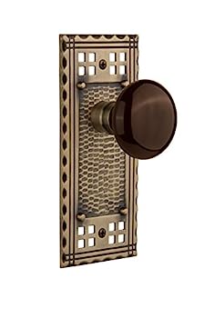 【中古】【輸入品・未使用】Nostalgic Warehouse Craftsmanプレートwithブラウン磁器ノブ Passage - 2.75" 708632 1｜スカイマーケットプラス