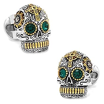 【中古】【輸入品・未使用】Ox and Bull Trading Co. カフリンクス スターリングシルバー ゴールドの死者の日