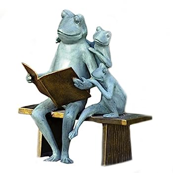 【中古】【インポート品・未当て嵌める】Reading Frog Family軽銀Garden Sculpture バッグ・小物・ブランド雑貨-その他