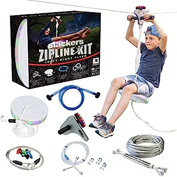 【中古】【インポート品・未当て嵌める】Slackers 100フート LED Night Riderz Zipline - 小わっぱ用ジップラインキット 安全性のあるジップスプリングブレーキシステム付き添い人 - 小わっぱや青少年に最 バッグ・小物・ブランド雑貨-その他