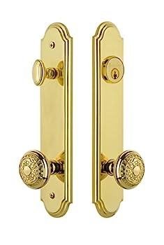 【中古】【インポート品・未当て嵌める】Grandeur Hardware 839831 アーチトールプレート ウィンザー家ノッブ付き添い人 うしろ側仕掛ける大きさ 2.75in 耐用年数使える金管楽器