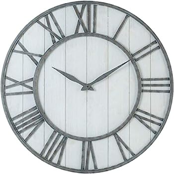 【中古】【輸入品・未使用】Oldtown Clocks 30インチ ファームハウス メタル&ソリッドウッド ノイズレスウォールクロック(ホワイトウォッシュ、30インチ)｜スカイマーケットプラス 50,422円
