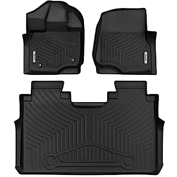 【中古】【インポート品・未当て嵌める】OEDRO 立ち会い場引っ敷き 2015-2023 Ford F-150 SuperCrew Cab用 特殊 黒いこと TPE 全天候かばい立て 前列とうしろ側腰掛け用フロアライナーフルセット