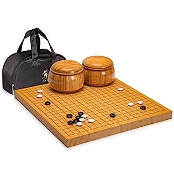 【中古】【輸入品・未使用】Yellow Mountain Imports Go ジャパニーズゲームボード (ゴバン) シンカヤウッド ダブル凸ガラスストーン Jangstone \u0026 竹ボウル - 1.2インチ リ