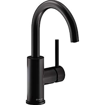 【中古】【インポート品・未当て嵌める】Elkay Avado シングルホールバー水道の栓 生き肝手持ち部分付き添い人 引っ敷き黒いこと