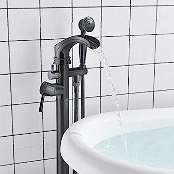 【中古】【インポート品・未当てはめる】Senlesen ブラッシュドニッケル 2階建てバス御部屋 シングル手持ち部分 独立独歩式湯ぶね水道の栓 立ち会い場マウント ウォーターフォール湯ぶねフィラー ハンドシャワーセ