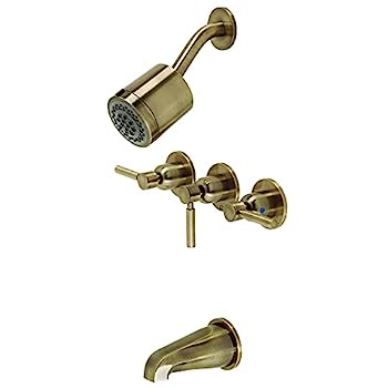 【中古】【インポート品・未当て嵌める】Kingston Brass KBX8133DL コン吊りひも 3手持ち部分 溜め桶とシャワー水道の栓 アンティーク金管楽器
