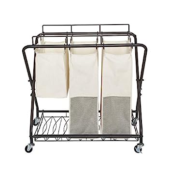【中古】【輸入品・未使用】Artesa Verona Laurdry ソーターバスケット キャンバスバッグ3枚付き ブラック
