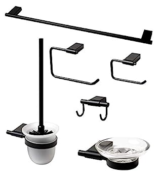 【中古】【インポート品・未当て嵌める】Black Matte 6 Piece Bath Accessory Set その他-バッグ・小物・ブランド雑貨