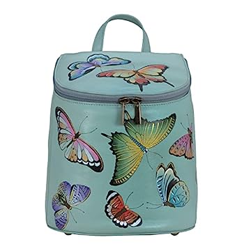 【中古】【インポート品・未当て嵌める】Anuschka レディース 本革うしろ側容器に並べる - 上っ側は手ペンキ塗り, 夢見鳥エデンの園, One Size, トップジップバックパック - 685