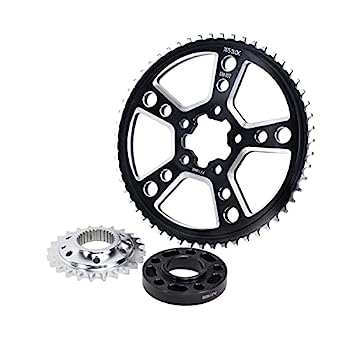 【中古】【輸入品・未使用】POWERJAMES ブラック CNC カット ソリッド 55 歯 530 チェーン ドライブ 変換キット フロント リア スプロケット プーリー スペーサー ハーレー｜スカイマーケットプラス