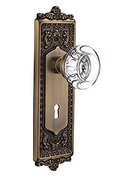 【中古】【輸入品・未使用】Nostalgic Warehouse Egg & Dartプレートwith Keyholeラウンドクリアクリスタルガラスノブ Mortise - 2.25" 712598 1｜スカイマーケットプラス