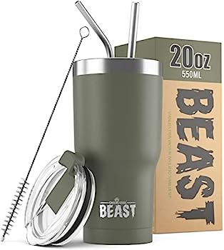 【中古】【インポート品・未当て嵌める】Beast タンプラー ステンレス鋼スチール写真製 無意味さ断熱 珈琲優勝杯 二重壁 旅する用持ちはこび入れもの 20 薬局衡オンス