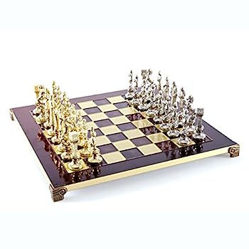 【中古】【輸入品・未使用】Manopoulos Renaissance Chess Set - Gold-Silver - Red Board｜スカイマーケットプラス