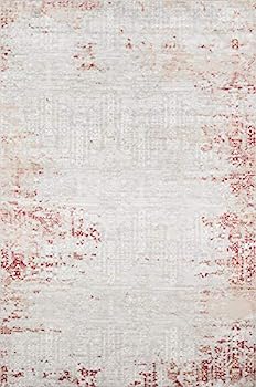 【中古】【輸入品・未使用】Momeni Genevieve ポリエステルエリアラグ 5'3" X 7'6" レッド GENEVGNV-5RED5376|スカイマーケットプラス
