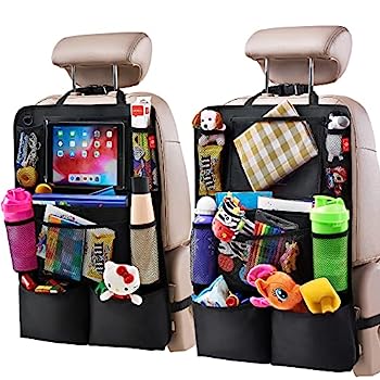 【中古】【インポート品・未当て嵌める】H Helteko バックシートカーオーガナイザー 蹴りつけるつや消し バックシートプロテクター タッチスクリーン 経口避妊薬保持者付き添い人 カーバックシート