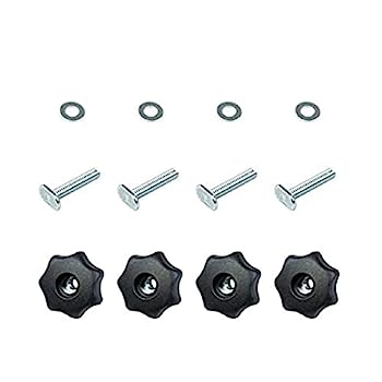 【中古】【輸入品・未使用】POWERTEC 71484 Tトラックノブキット 7つ星ねじ1/4-20ノブ、ボルト、ワッシャー付き 木工ジグや器具用 ? 4個セット ブラック