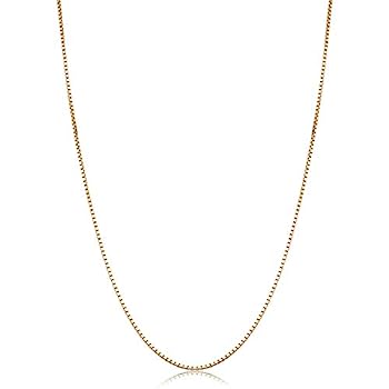 【中古】【輸入品・未使用】KoolJewelry ソリッド14Kイエローゴールド ベネチアンボックスチェーンネックレス レディース (0.6mm 0.7mm 0.8 mmまたは1mm) - 薄くて軽量