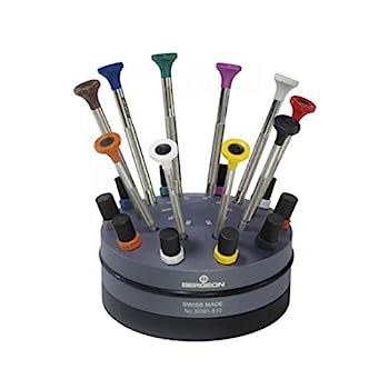 【中古】【輸入品・未使用】Bergeon 30081-S10 エルゴノミックスクリュードライバー10本セット 回転ベース付き|スカイマーケットプラス
