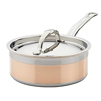 【中古】【インポート品・未当てはめる】Hestan | CopperBond寄せあわせ | 出どころ食麺麭 - 100%純銅中核グループ\u0026ステンレススチールベース 太陽面爆発リム ドリップ無償性注ぎ イタリア製 2クオート