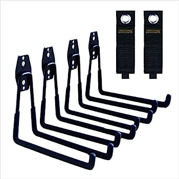 【中古】【輸入品・未使用】ガレージフック 4個パック 壁取り付けストレージハンガー 2つの延長コードホルダーオーガナイザー 丈夫な長さ7.5インチのフック はしご スキー