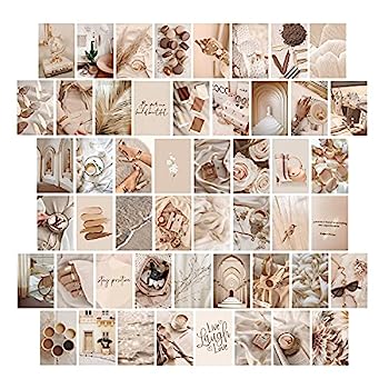 【中古】【輸入品・未使用】WOONKIT ベージュ ウォールコラージュキット 美しい写真 部屋の装飾 美的 ティーンの女の子のための部屋の装飾 写真コラージュキット 壁の美しさ